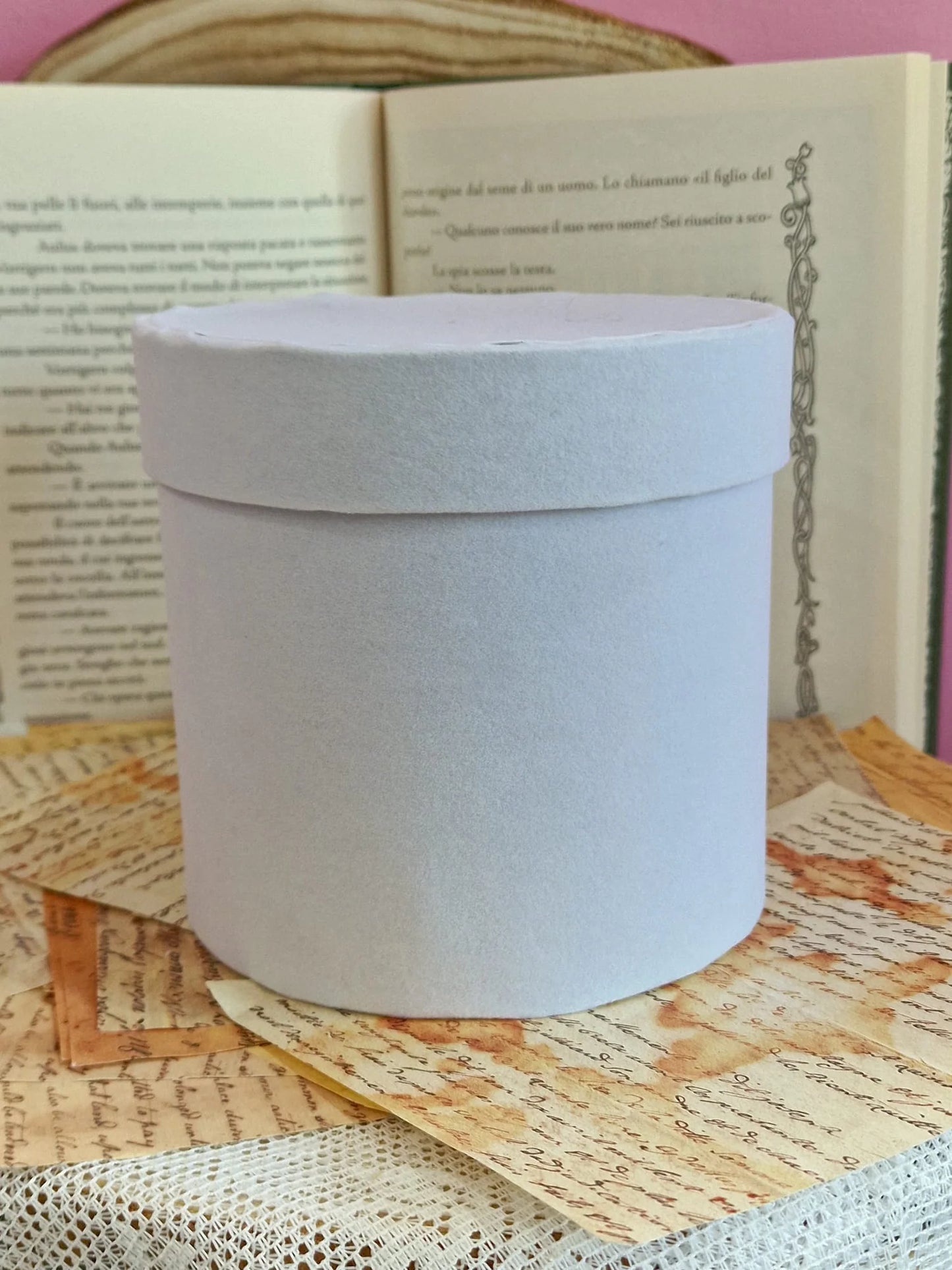 SCATOLA VELLUTO BIANCO 12X13