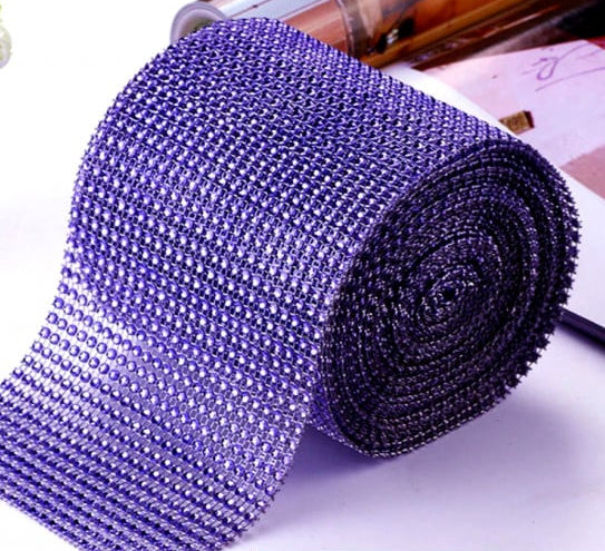 Argento. Bordo Strass Alto 10 cm con 24 file