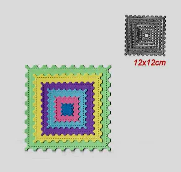 Cornice Decorata Quadrata. 5 Fustelle sottili metalliche per Scrapbooking