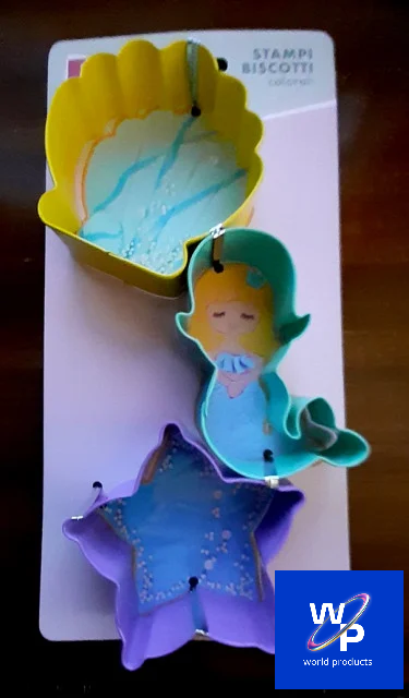 Conchiglia Sirena e Stella Marina. Set di 3 grandi tagliapasta in metallo Mare