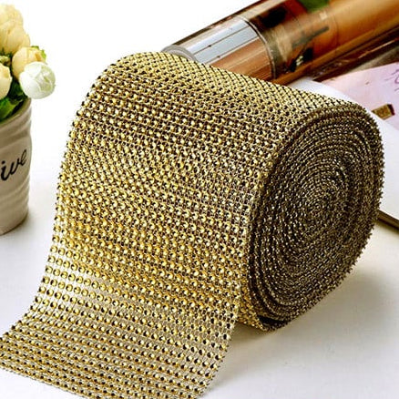 Oro - Argento - Nero - Tiffany - Bianco - Viola. Bordo Strass Alto 10 cm con 24 file