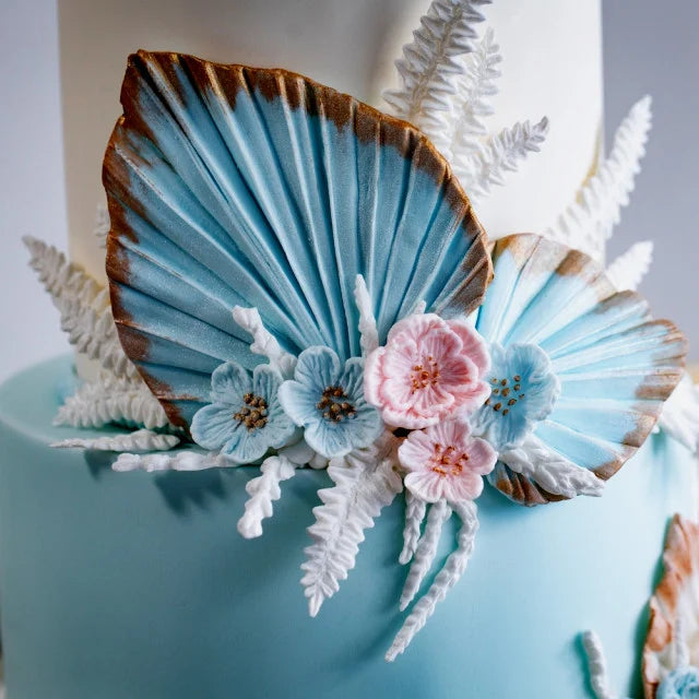 Media Foglia di Palma. Stampo con 3 Palme di 10.4 - 8.5 e 6.2 cm in alta risoluzione in silicone