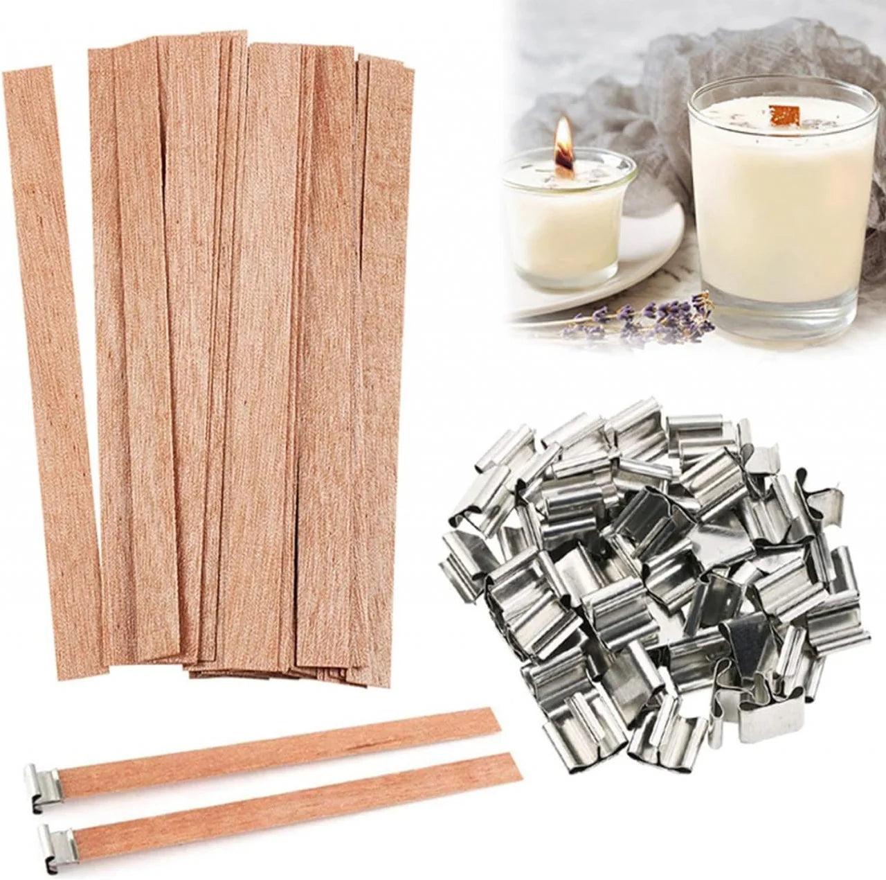 Set di 5 supporti per Stoppini in legno per Candele