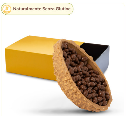 Mezzo Uovo di Pasqua farcito – Caramello Salato. SENZA GLUTINE.