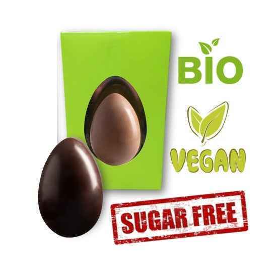 UOVO DI CIOCCOLATO VEGANO-SENZA ZUCCHERO-BIOLOGICO. 1 KILO.