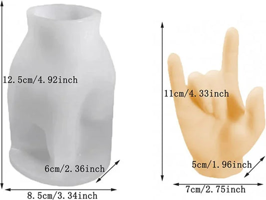 Mano con 3 dita in alto. Stampo in silicone anche per Candele - WORLD PRODUCTS SHOP