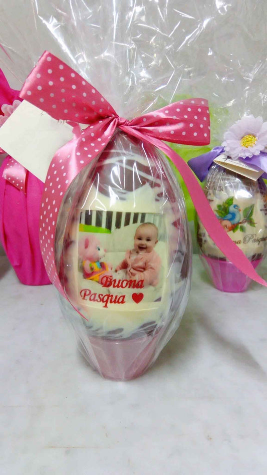 Uovo GRANDE di CIOCCOLATO personalizzato con foto. 1 KG.