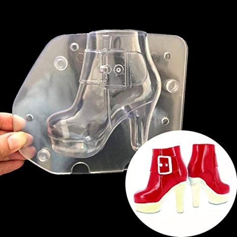 Stivale con Tacco. Doppio Stampo 3/D per Cioccolato in policarbonato rigido
