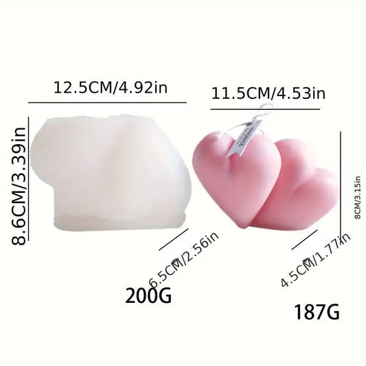Doppio Cuore. Stampo stilizzato in silicone anche per Candele - WORLD PRODUCTS SHOP
