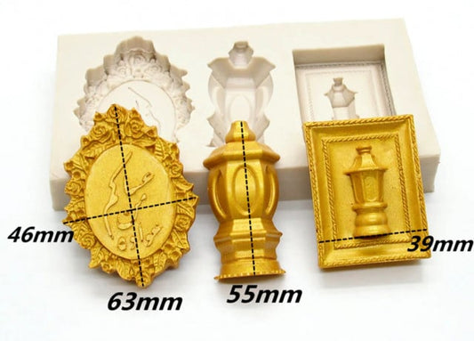 Lampione decorato. Barocco Vintage. Stampo in silicone