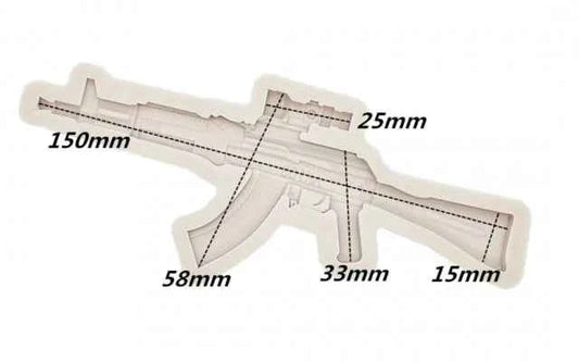 Grande Fucile Automatico AK-47 di 15 cm. Stampo in silicone