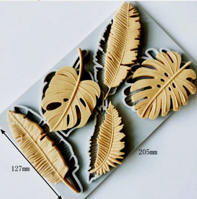 Piume e Foglie. Grande stampo 3/D in silicone