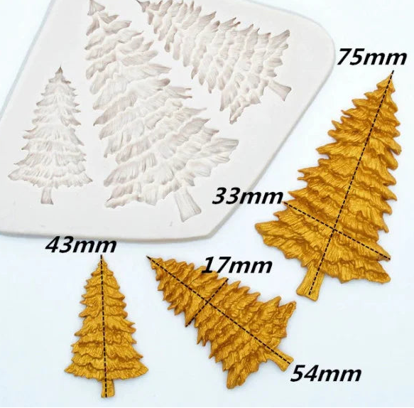 Albero di Natale. Stampo silicone con 3 Alberi