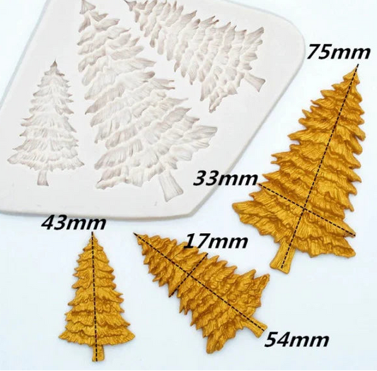 Albero di Natale. Stampo silicone con 3 Alberi