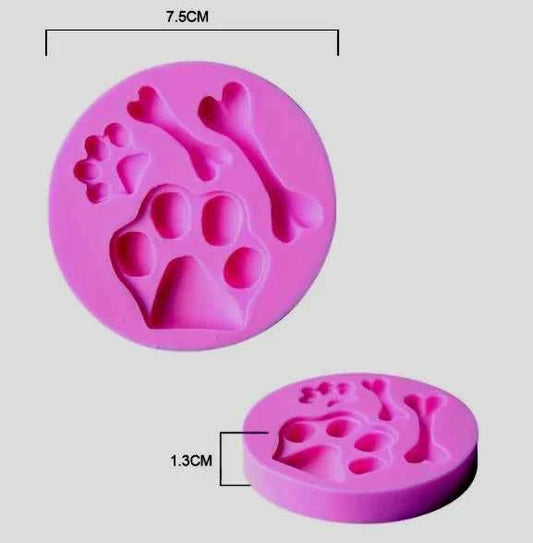 Zampa e Osso Cane in 3/D. Stampo in Silicone