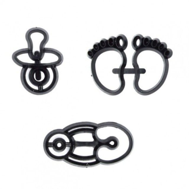 Baptism. Pacifier, Feet, and Baby Brooch. Patchwork Cutter Mold.