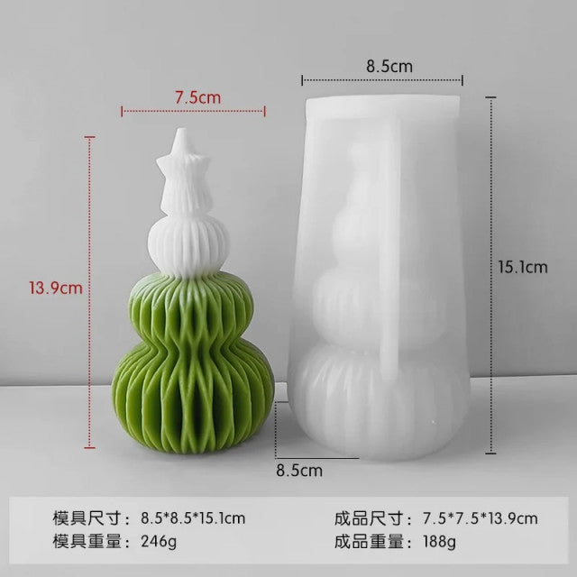 Albero di Natale Geometrico di 13.5 cm. Stampo in silicone anche per Candele - WORLD PRODUCTS SHOP