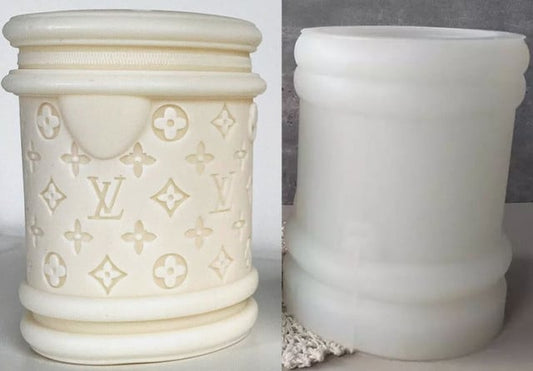 Cilindro griffato di 13 cm. Stampo in silicone per Candele e Saponi