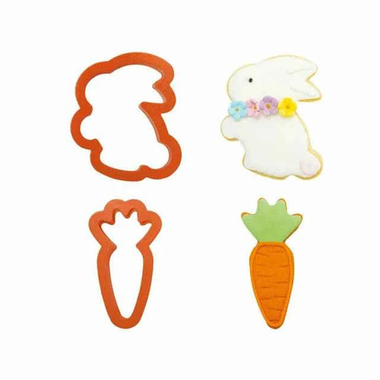 Coniglio e Carota. Pasqua. Due Tagliabiscotti Decora