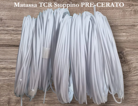 Matassa stoppino PRE-CERATO x Stampi e Contenitori 9 a 11. TCR SP80 di 10 metri per Candele