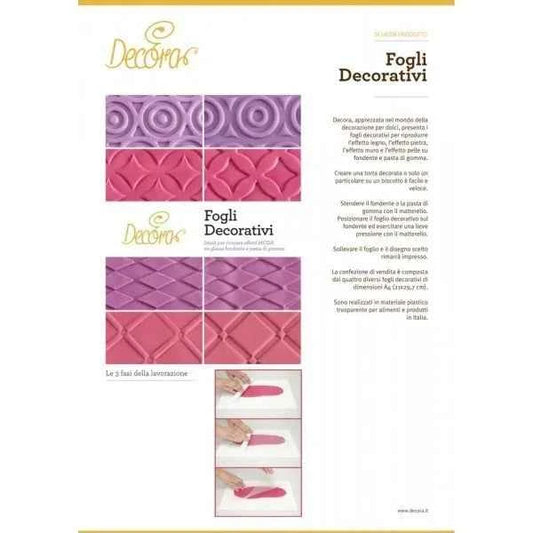 Effetto Trapunta. Kit di 4 Fogli Decorativi. Decora.