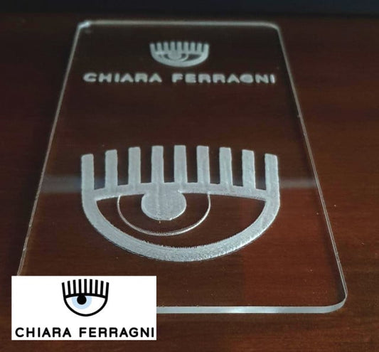 Logo Chiara Ferragni e Occhio. Grande Stampo Griffe in Rilievo di 17 x 10 cm