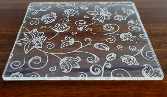 Fiori Rose e Foglie. Stampo in Rilievo di 10 x 10 cm F-P1