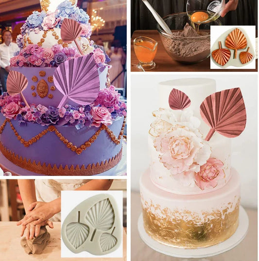 Piccola Foglia di Palma. Stampo con 3 Palme di 6.2 - 5 e 3.8 cm in alta risoluzione in silicone