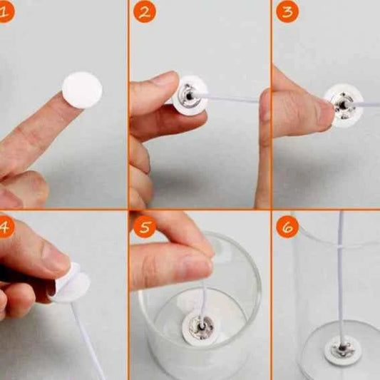 Set di 100 Biadesivi per Stoppini. Strumento per Candele