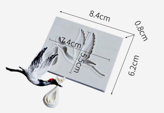 Cicogna che vola con Neonato. Stampo in silicone