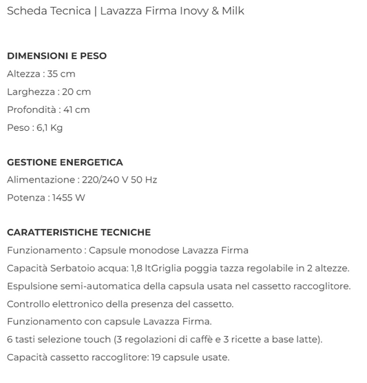Lavazza firma inovy