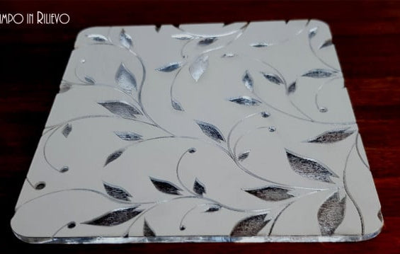 Branches and Leaves. 10 x 10 cm Embossed Mold F-P4
