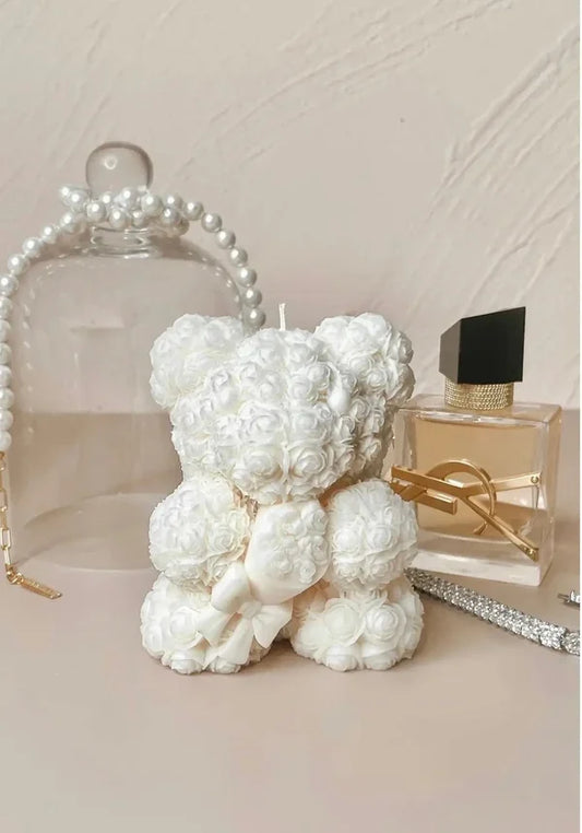 Orsetto di 6 cm con Rose. Stampo in silicone anche per Candele - WORLD PRODUCTS SHOP