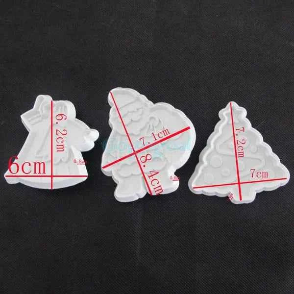 Albero Natale Fantasma e Babbo Natale. Set di 3 Tagliapasta