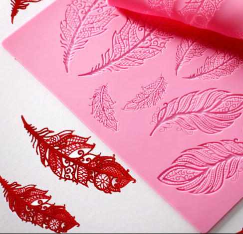 Grande tappetino di 26 Foglie in silicone Foresta. Stampo 32 x 32 cm. Linea Bosco Natura