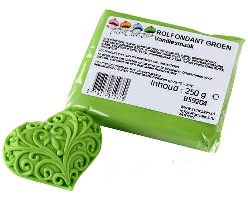 verde primavera. Pasta di zucchero FunCakes. 250 gr. Senza Glutine e Kosher