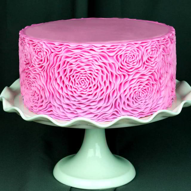 Bordo 4 Grandi Rose. Fantastico Stampo in silicone