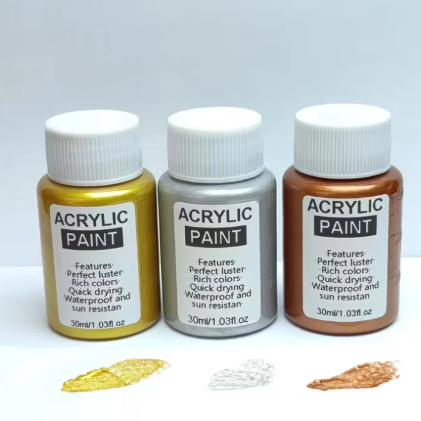 Coloranti Acrilici Metallici Set 3pz