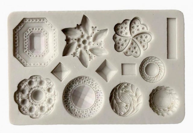 Bellissimi Gioielli Bottoni e Diadema in varie forme. Barocco Vintage. Stampo in silicone