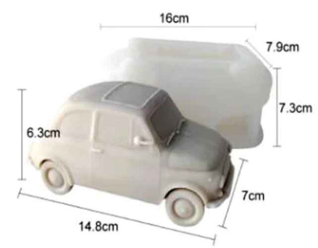 Grande e Spettacolare Fiat 500 d'Epoca di 16 cm. Stampo in silicone