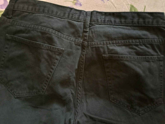 JEANS NERI.TAGLIA 52/L. VINTAGE SLIM. CHIUSURA BOTTONI