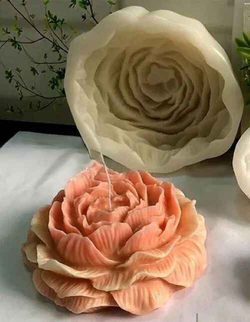 Grande Peonia di 15.3 cm. Stampo in silicone anche per Candele