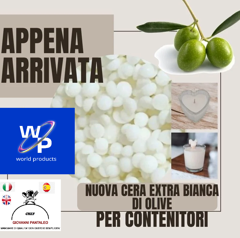 Cera Olive Extra Bianca per CONTENITORI. Nuova produzione