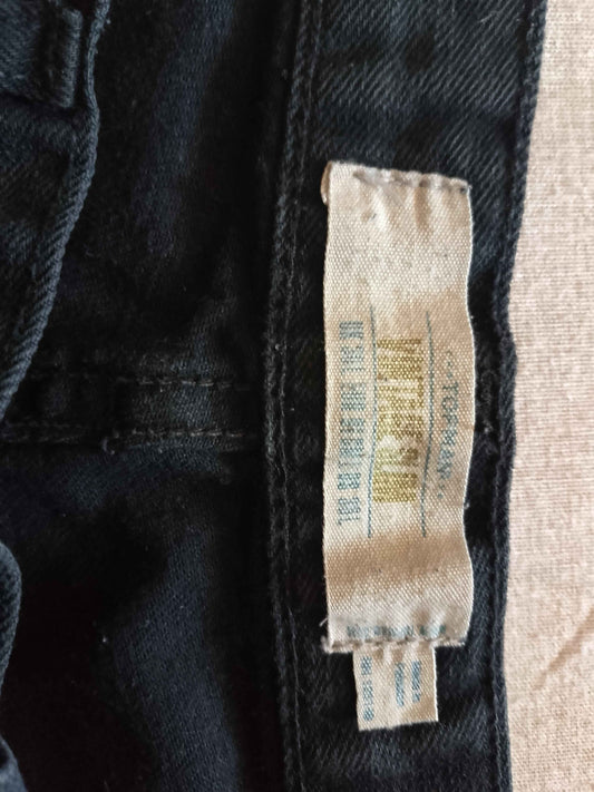 JEANS NERI.TAGLIA 52/L. VINTAGE SLIM. CHIUSURA BOTTONI