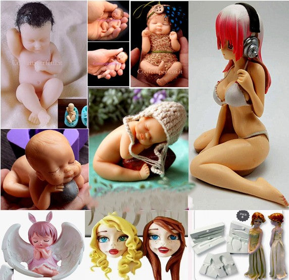 NEONATI-BAMBINI-VISI-FIGURE.Stampi in silicone