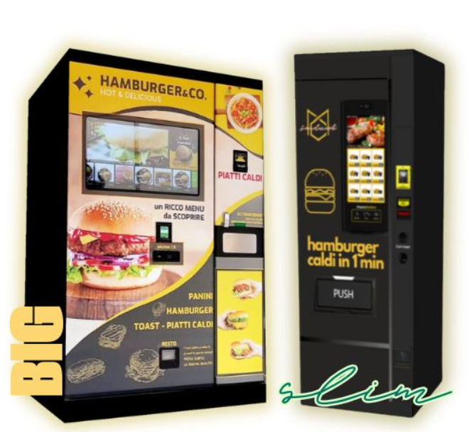 DISTRIBUTORI AUTOMATICI DI HAMBURGER E PANINI CALDI.