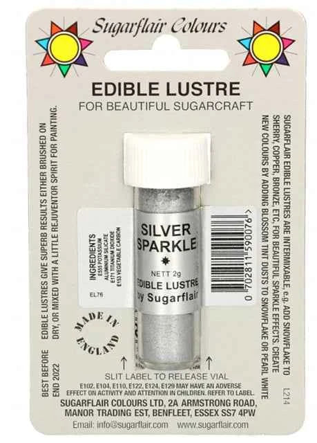 Argento Scintillante. Colorante concentrato in polvere. Sugarflair