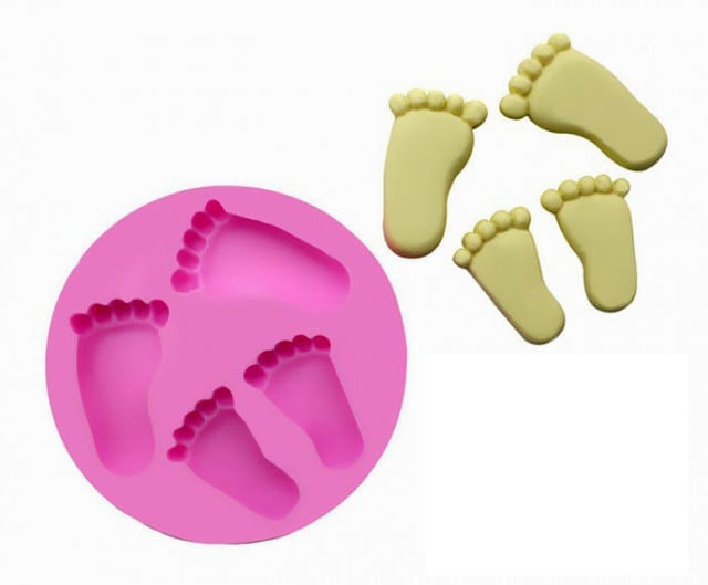 Baby Feet in 2 Sizes. Silicone Mold.