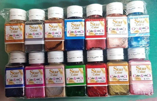 Kit di 14 Tempere edibili METAL per pitture luminose e compatte su Candele e Saponi