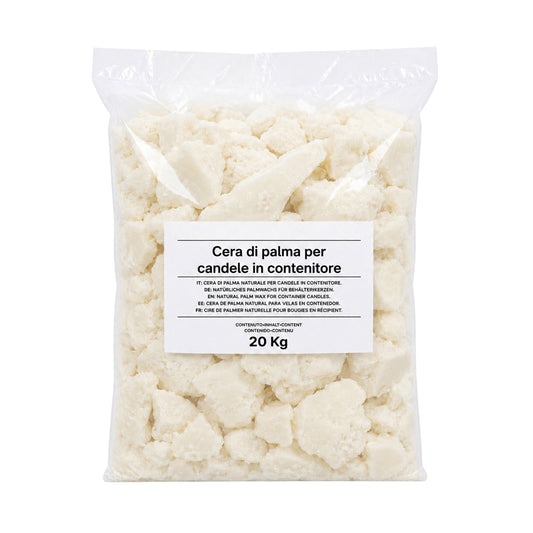 Cera di palma in scaglie per candele in contenitore